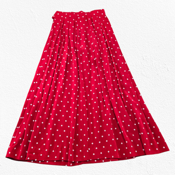1980s Vintage David Brooks Red White Polka Dot Retro Career Skirt Suit Size 2 - Picture 16 of 16